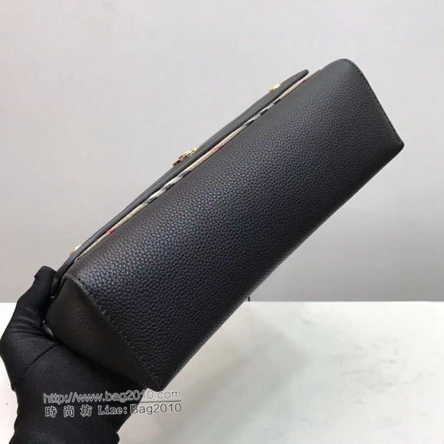 Burberry專櫃新款包包 巴寶莉Vintage布格紋拼皮革Note斜背包  db1236